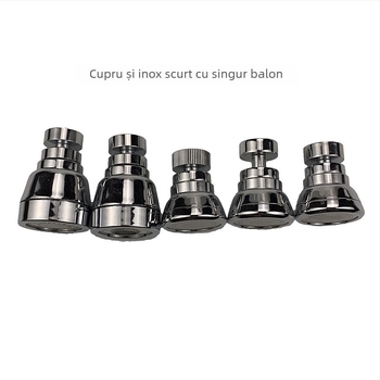 Duză filtrantă pentru robinet, din oțel inoxidabil, ieșire rotativă cu trei niveluri, cap anti-stropire și extensie