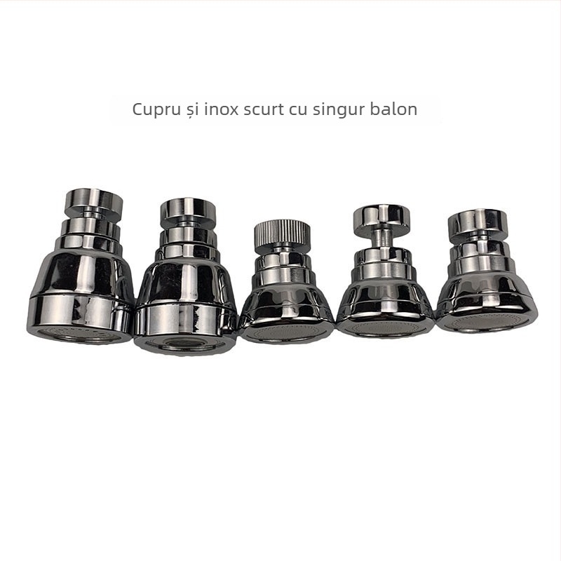 Duză filtrantă pentru robinet, din oțel inoxidabil, ieșire rotativă cu trei niveluri, cap anti-stropire și extensie