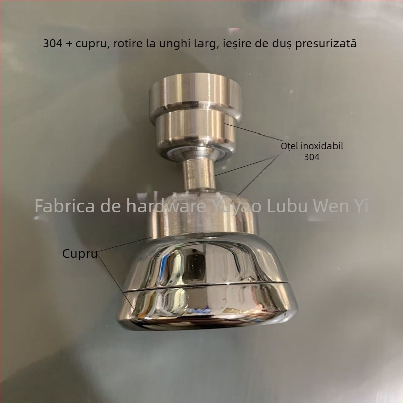 Duză filtrantă pentru robinet, din oțel inoxidabil, ieșire rotativă cu trei niveluri, cap anti-stropire și extensie