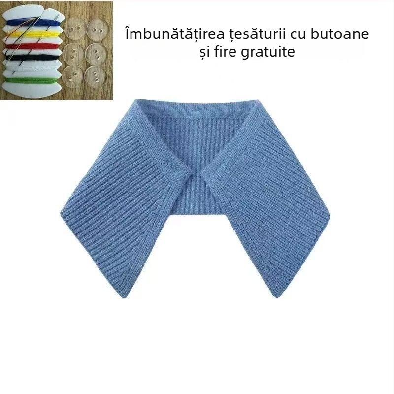 Shatongman Guler Detașabil pentru Copii cu Decor Rectangular cu Pene, Stil Coreean, Rever Mare, Cald, Anti-Pete, Exterior Poliester cu Captuseala Poliester, Primăvara 2025