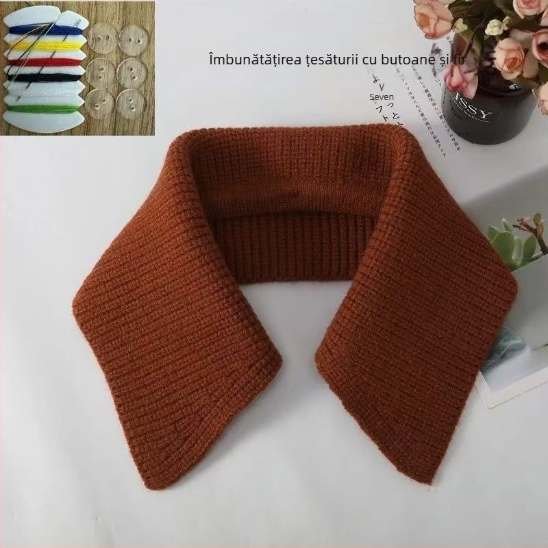 Shatongman Guler Detașabil pentru Copii cu Decor Rectangular cu Pene, Stil Coreean, Rever Mare, Cald, Anti-Pete, Exterior Poliester cu Captuseala Poliester, Primăvara 2025