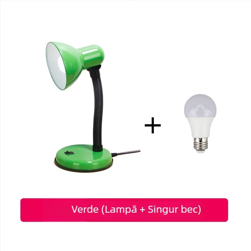 Lampă de birou cu protecție pentru ochi și suport pentru pixuri (CRI ≥95; abajur metalic; control inteligent; 220V; întrerupător cu buton)