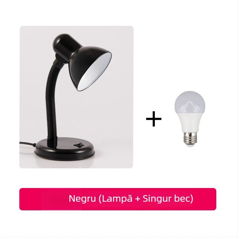 Lampă de birou cu protecție pentru ochi și suport pentru pixuri (CRI ≥95; abajur metalic; control inteligent; 220V; întrerupător cu buton)