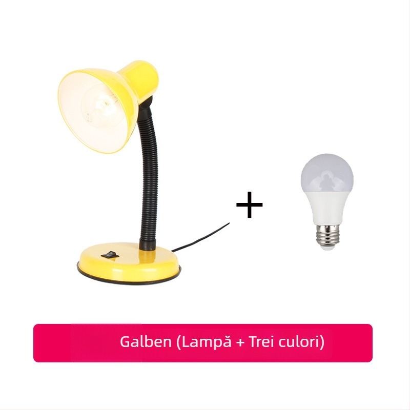 Lampă de birou cu protecție pentru ochi și suport pentru pixuri (CRI ≥95; abajur metalic; control inteligent; 220V; întrerupător cu buton)