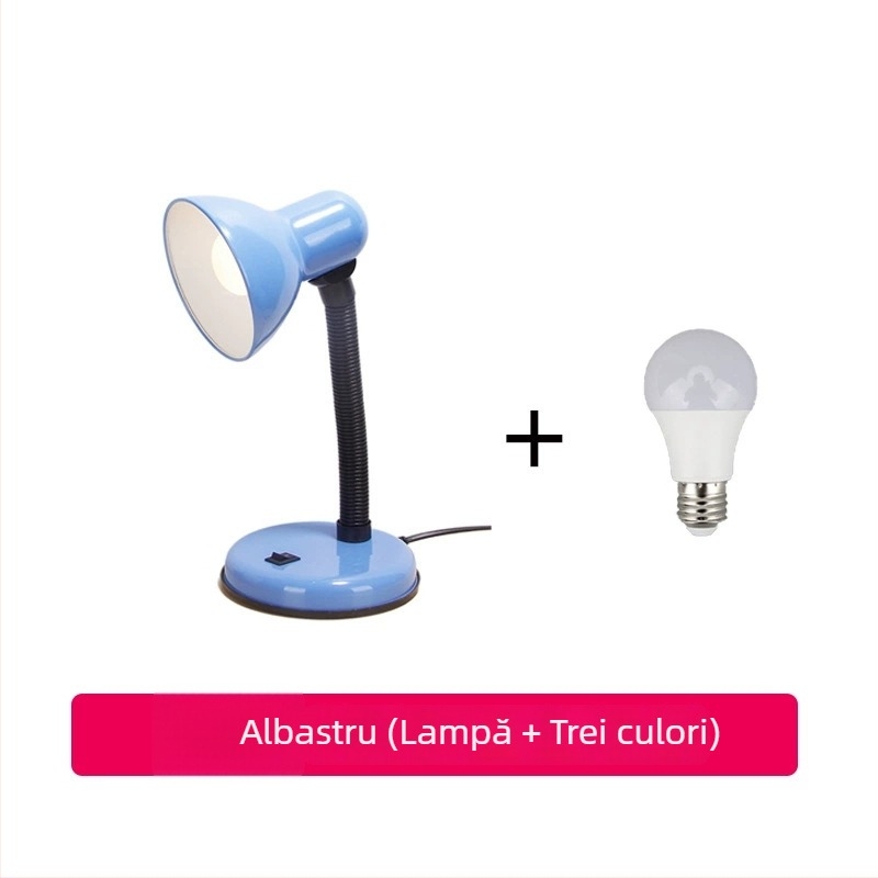 Lampă de birou cu protecție pentru ochi și suport pentru pixuri (CRI ≥95; abajur metalic; control inteligent; 220V; întrerupător cu buton)