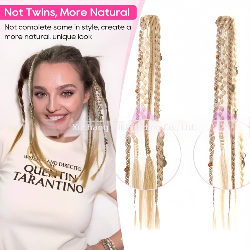 Extensii de păr împletite, marca Aisi, model Bz, sârmă rezistentă la temperatură, păr drept, procesare mecanică