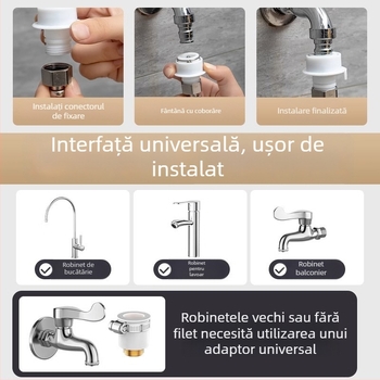 Extender pentru robinet de baie, din oțel inoxidabil, montaj rapid cu conector, finisaj electroplacat, control cu o singură manetă sau control dual, 0–100°C
