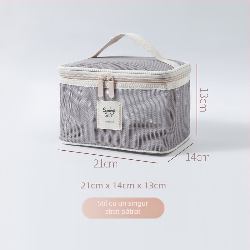 Geantă de cosmetică Maixing, Teslin material, formă cubică, respirabilă, ultra-ușoară, model Tsl20250901