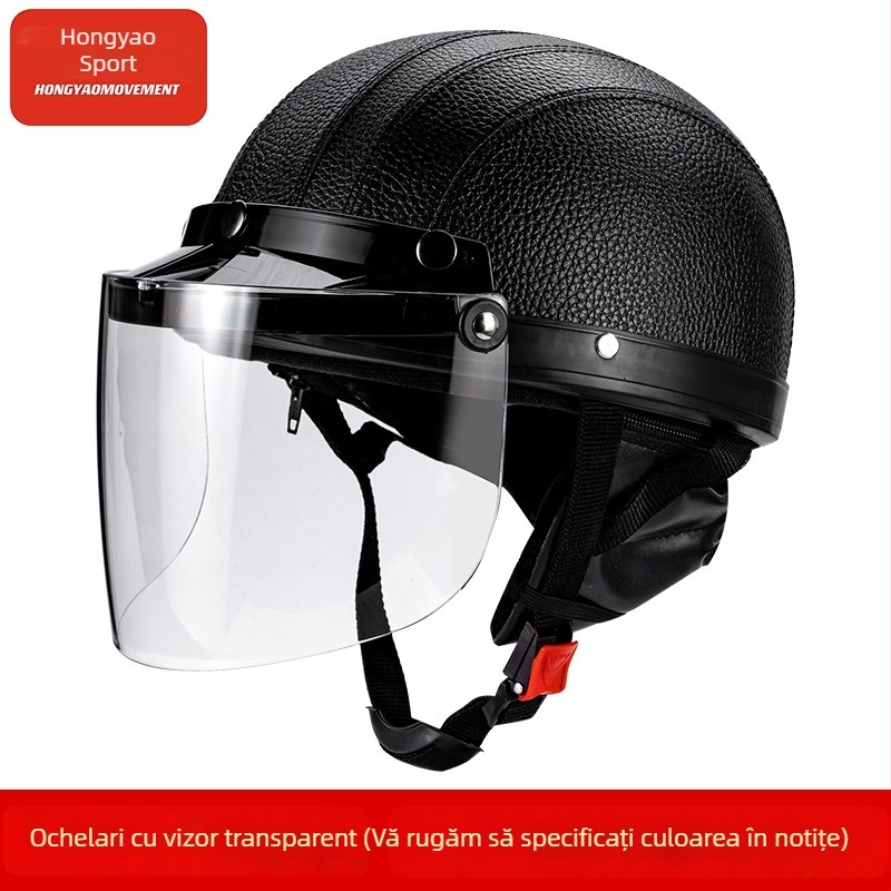 Cască tip half-helmet pentru vehicule electrice, ABS, certificat 3C, pentru adulți, pentru toate anotimpurile