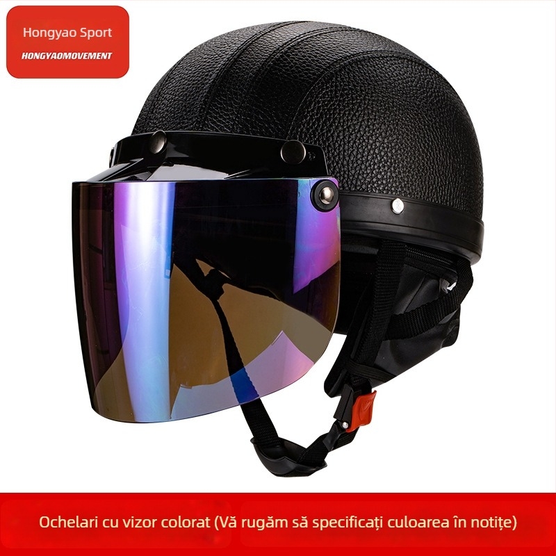 Cască tip half-helmet pentru vehicule electrice, ABS, certificat 3C, pentru adulți, pentru toate anotimpurile