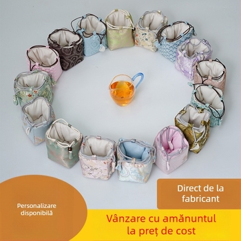 Geantă de depozitare pentru cești de ceai — husă din țesătură cuboidă, model 01158, multifuncțională pentru călătorii
