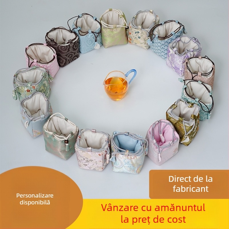 Geantă de depozitare pentru cești de ceai — husă din țesătură cuboidă, model 01158, multifuncțională pentru călătorii
