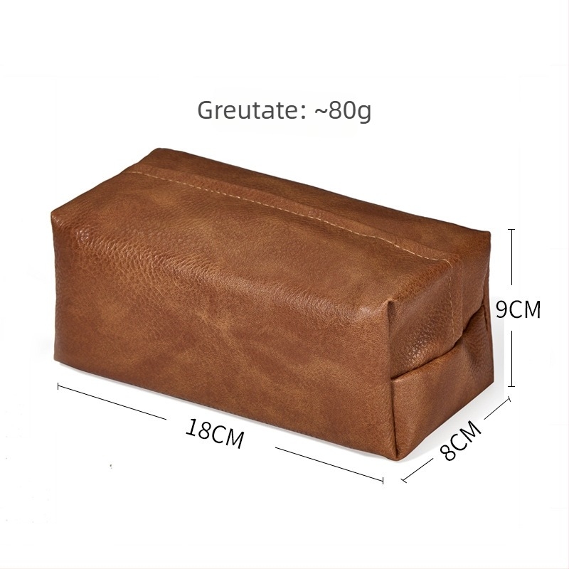 Cutie pentru șervețele de birou din PU piele, design glisant – impermeabilă, multifuncțională, potrivită pentru casă, hotel și restaurant