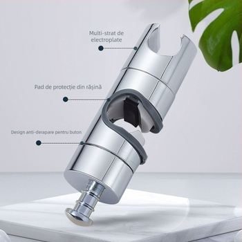 Suport de duș cu tijă de ridicare, universal, fără găuri, bază reglabilă și element glisant — Carpenter Ding