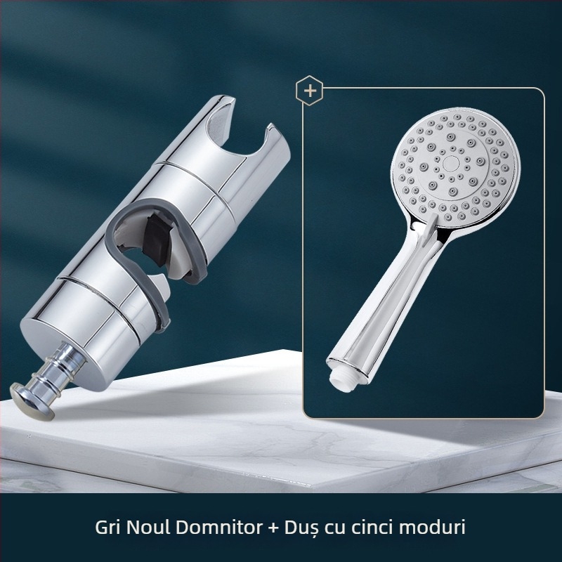 Suport de duș cu tijă de ridicare, universal, fără găuri, bază reglabilă și element glisant — Carpenter Ding