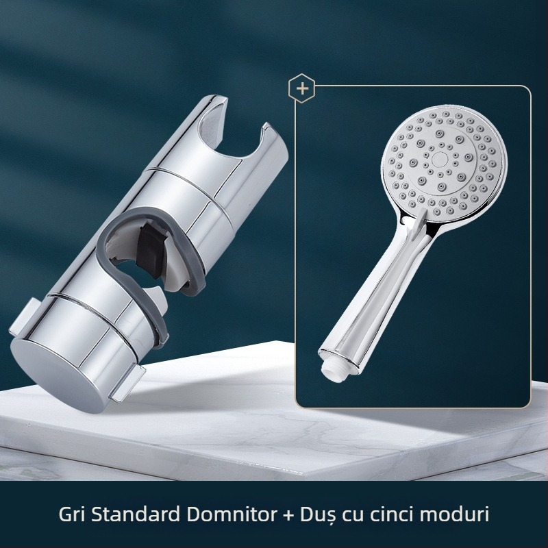 Suport de duș cu tijă de ridicare, universal, fără găuri, bază reglabilă și element glisant — Carpenter Ding