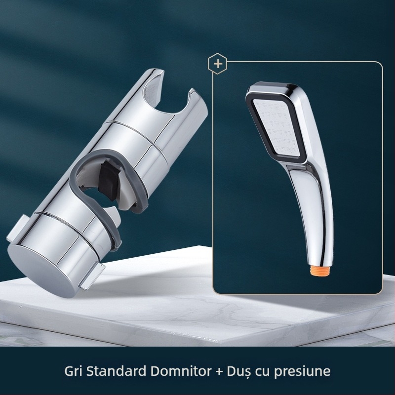 Suport de duș cu tijă de ridicare, universal, fără găuri, bază reglabilă și element glisant — Carpenter Ding