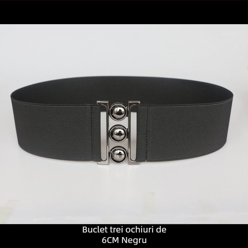 Centură elastică pentru talie, pentru rochie, cu dungi, cu buclă simplă, textură moale