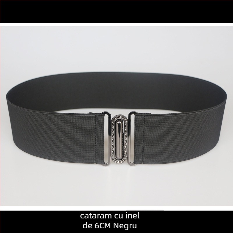 Centură elastică pentru talie, pentru rochie, cu dungi, cu buclă simplă, textură moale