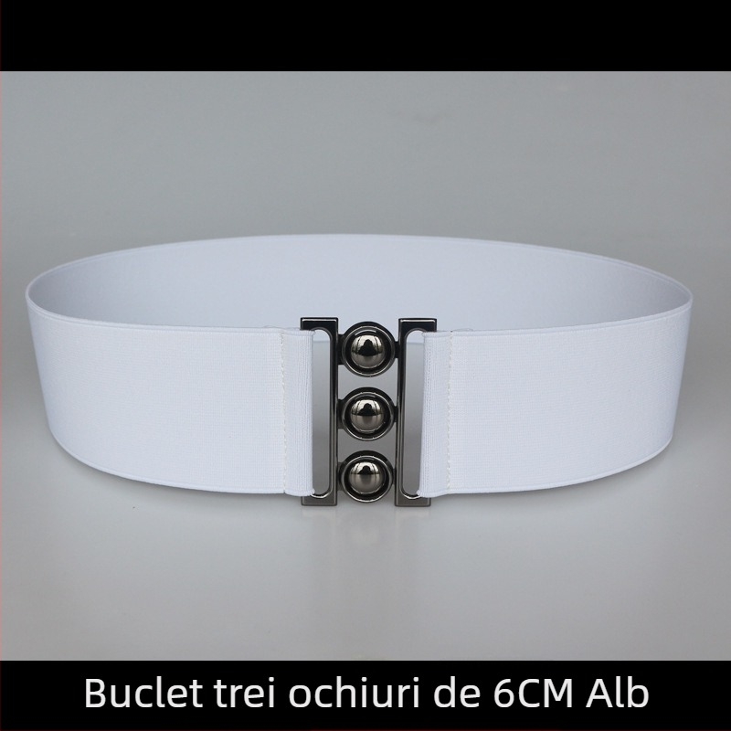 Centură elastică pentru talie, pentru rochie, cu dungi, cu buclă simplă, textură moale
