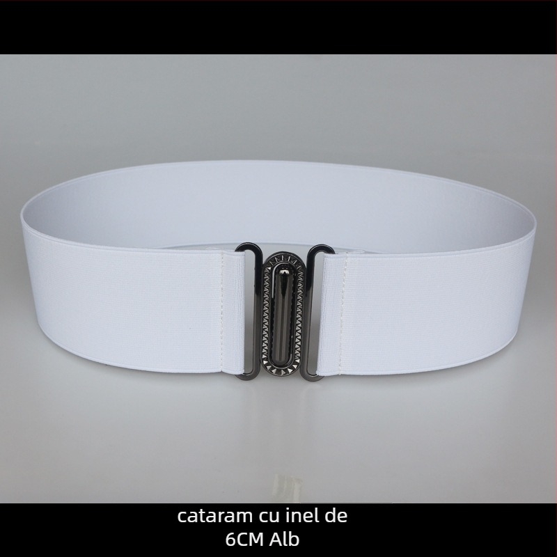 Centură elastică pentru talie, pentru rochie, cu dungi, cu buclă simplă, textură moale