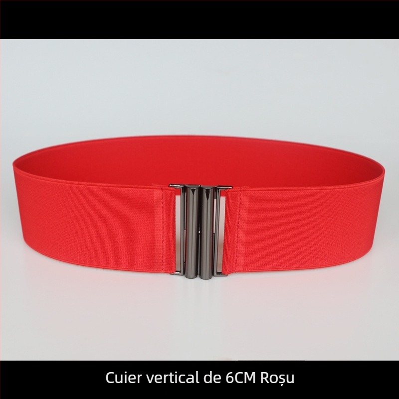 Centură elastică pentru talie, pentru rochie, cu dungi, cu buclă simplă, textură moale