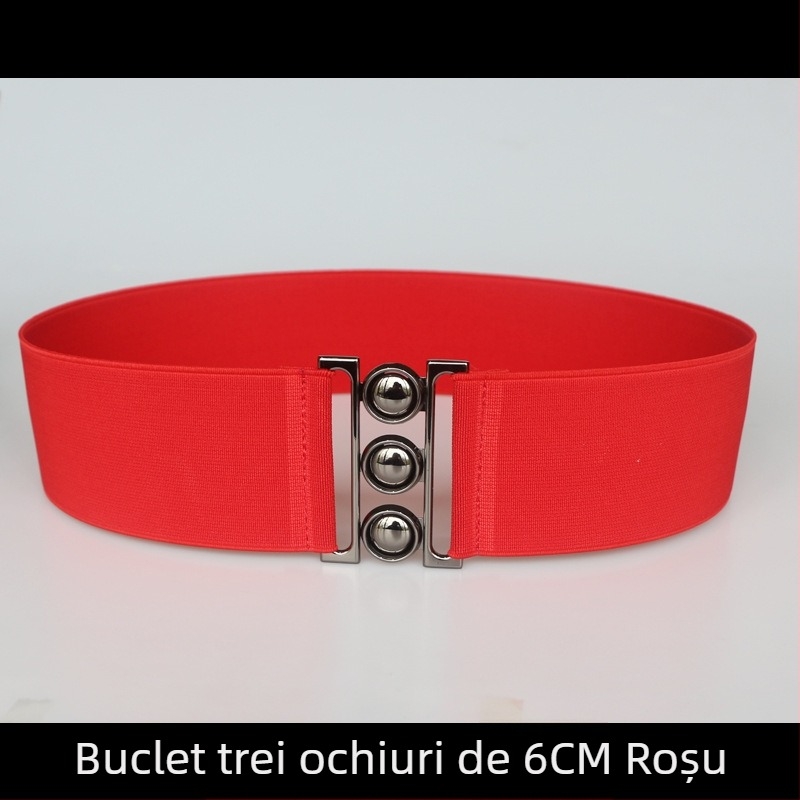Centură elastică pentru talie, pentru rochie, cu dungi, cu buclă simplă, textură moale
