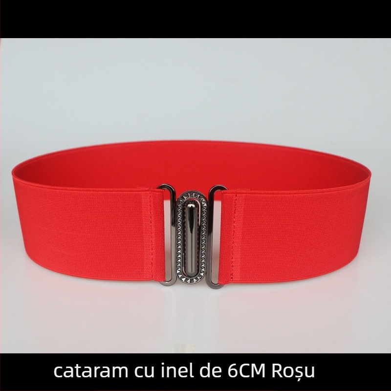 Centură elastică pentru talie, pentru rochie, cu dungi, cu buclă simplă, textură moale