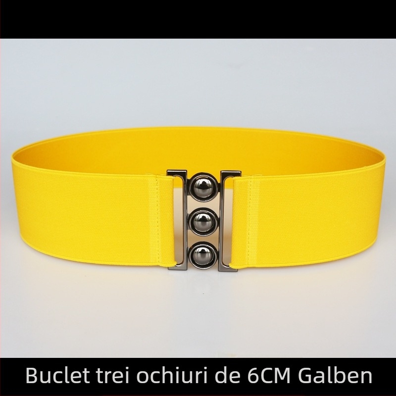 Centură elastică pentru talie, pentru rochie, cu dungi, cu buclă simplă, textură moale