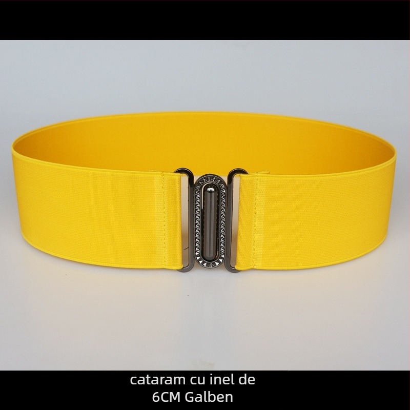 Centură elastică pentru talie, pentru rochie, cu dungi, cu buclă simplă, textură moale