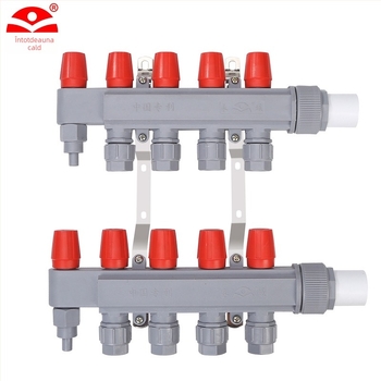 Distribuitor PPR pentru încălzire prin pardoseală – debit mare, stil modern minimalist, material PP-R, montaj cu filet, diametrul ramificațiilor 20 mm, temperatură maximă de lucru 70°C, Forever Warm