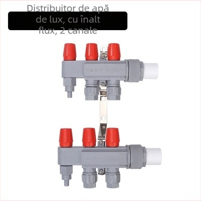 Distribuitor PPR pentru încălzire prin pardoseală – debit mare, stil modern minimalist, material PP-R, montaj cu filet, diametrul ramificațiilor 20 mm, temperatură maximă de lucru 70°C, Forever Warm