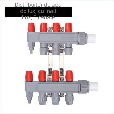 Distribuitor PPR pentru încălzire prin pardoseală – debit mare, stil modern minimalist, material PP-R, montaj cu filet, diametrul ramificațiilor 20 mm, temperatură maximă de lucru 70°C, Forever Warm