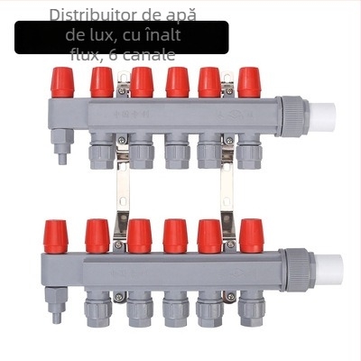 Distribuitor PPR pentru încălzire prin pardoseală – debit mare, stil modern minimalist, material PP-R, montaj cu filet, diametrul ramificațiilor 20 mm, temperatură maximă de lucru 70°C, Forever Warm