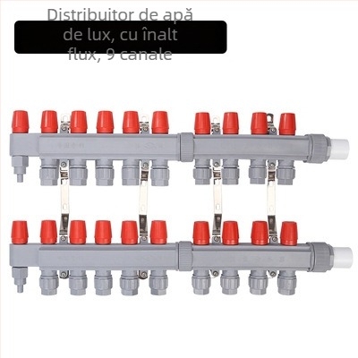 Distribuitor PPR pentru încălzire prin pardoseală – debit mare, stil modern minimalist, material PP-R, montaj cu filet, diametrul ramificațiilor 20 mm, temperatură maximă de lucru 70°C, Forever Warm