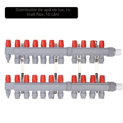 Distribuitor PPR pentru încălzire prin pardoseală – debit mare, stil modern minimalist, material PP-R, montaj cu filet, diametrul ramificațiilor 20 mm, temperatură maximă de lucru 70°C, Forever Warm