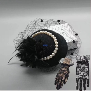 Perucă cu breton Yuxinde — păr din fire cu temperatură înaltă, design de modelare, stil antic cu valuri mari, breton ondulat în stil Republica Chinei, inspirat de Shanghai vechi