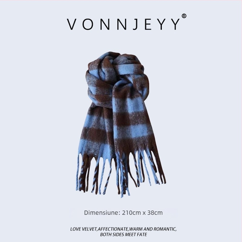 Șal de iarnă pentru femei — warp-knitted, menține căldura, iarnă, țesătură >96%, Origine: Hangzhou, stil urban modern