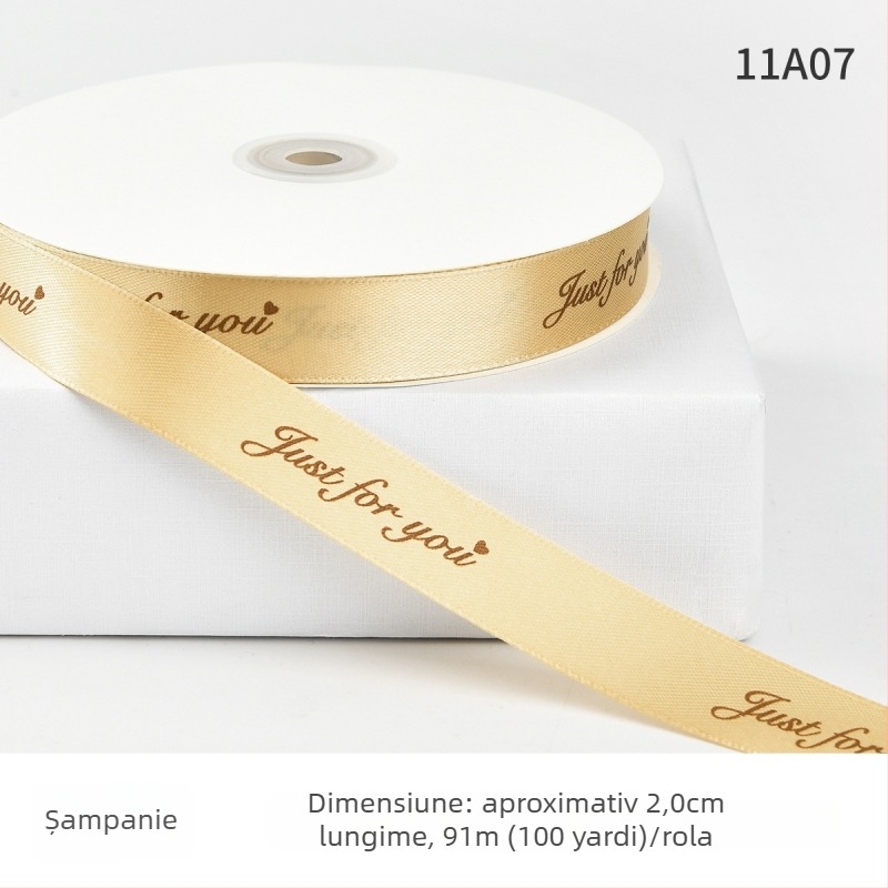 Jiahua panglică satin cu litere în engleză pentru Ziua Îndrăgostiților – împachetare cadouri, buchete de flori, DIY