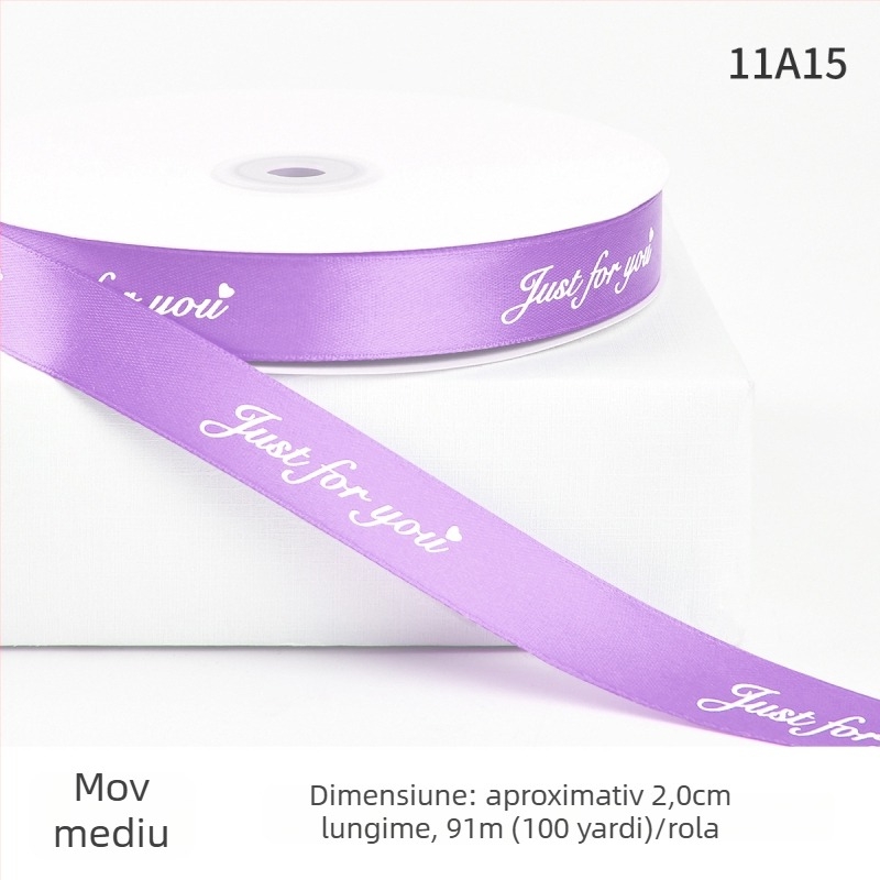 Jiahua panglică satin cu litere în engleză pentru Ziua Îndrăgostiților – împachetare cadouri, buchete de flori, DIY