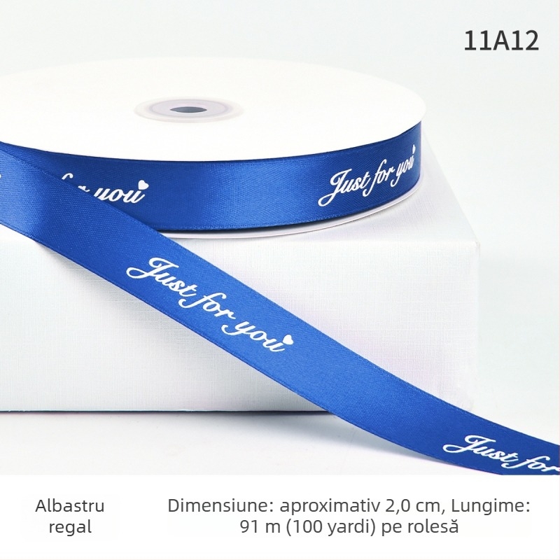 Jiahua panglică satin cu litere în engleză pentru Ziua Îndrăgostiților – împachetare cadouri, buchete de flori, DIY