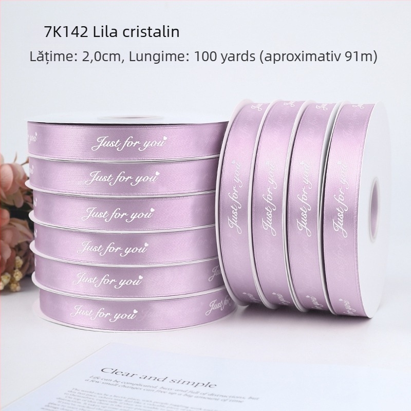 Jiahua panglică satin cu litere în engleză pentru Ziua Îndrăgostiților – împachetare cadouri, buchete de flori, DIY