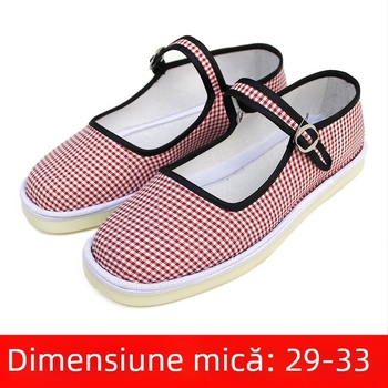 Pantofi de dans handmade pentru fete, partea superioară din velur, talpă din tendonuri de vită, culoare uni, stil național, pentru vârste între 7 și 16 ani