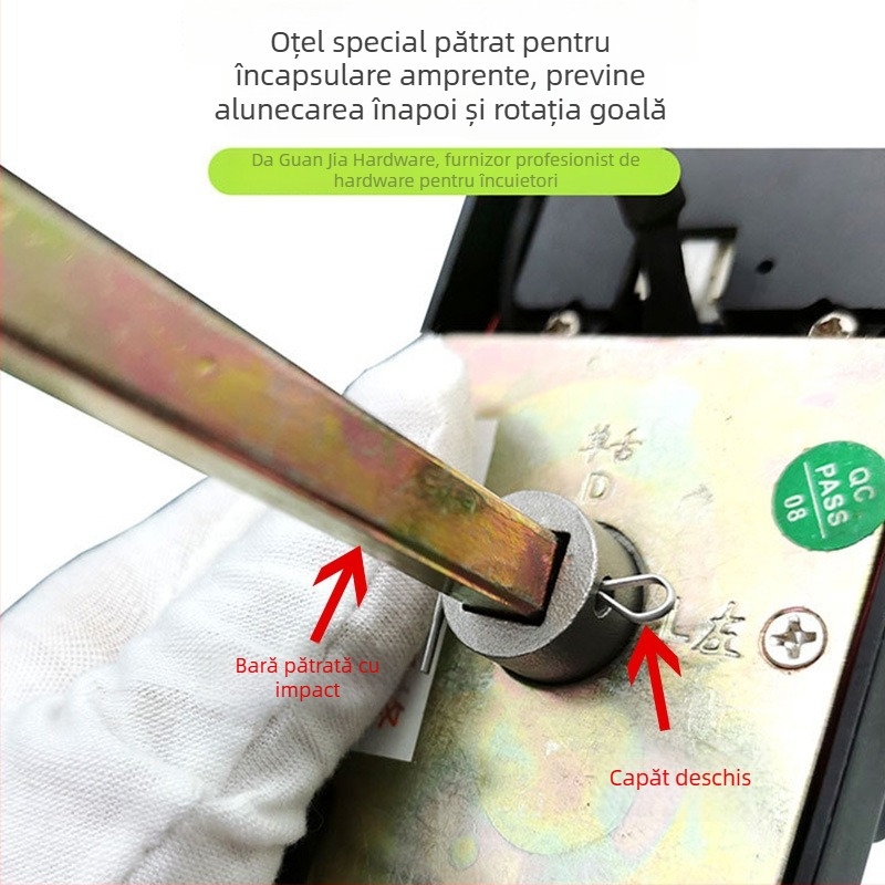 Tijă de închidere pătrată, aliaj de zinc, stil modern minimalist, pentru diferite încuietori de ușă