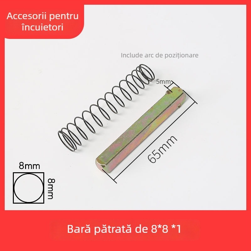 Tijă de închidere pătrată, aliaj de zinc, stil modern minimalist, pentru diferite încuietori de ușă