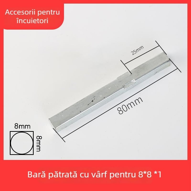 Tijă de închidere pătrată, aliaj de zinc, stil modern minimalist, pentru diferite încuietori de ușă