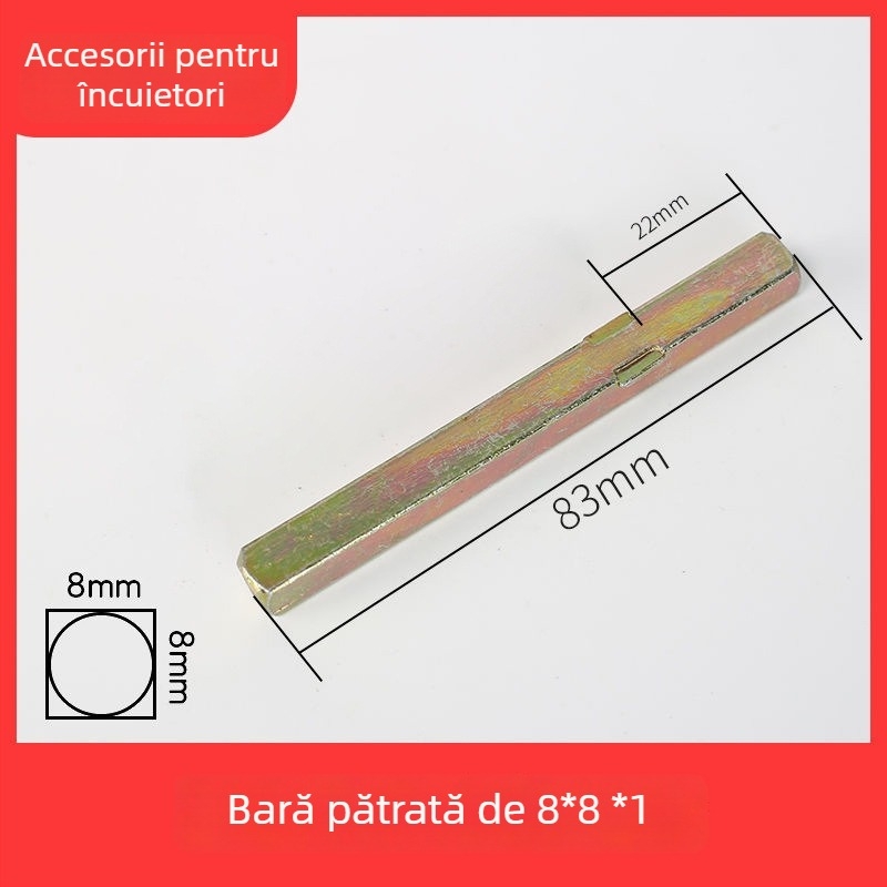 Tijă de închidere pătrată, aliaj de zinc, stil modern minimalist, pentru diferite încuietori de ușă
