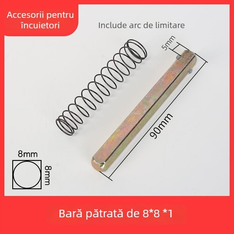 Tijă de închidere pătrată, aliaj de zinc, stil modern minimalist, pentru diferite încuietori de ușă