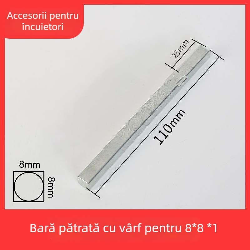 Tijă de închidere pătrată, aliaj de zinc, stil modern minimalist, pentru diferite încuietori de ușă