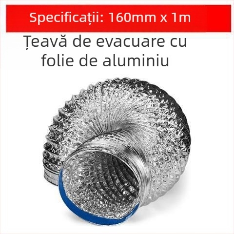 Conductă de evacuare pentru bucătărie, conductă cu trei straturi, telescopică, conectare